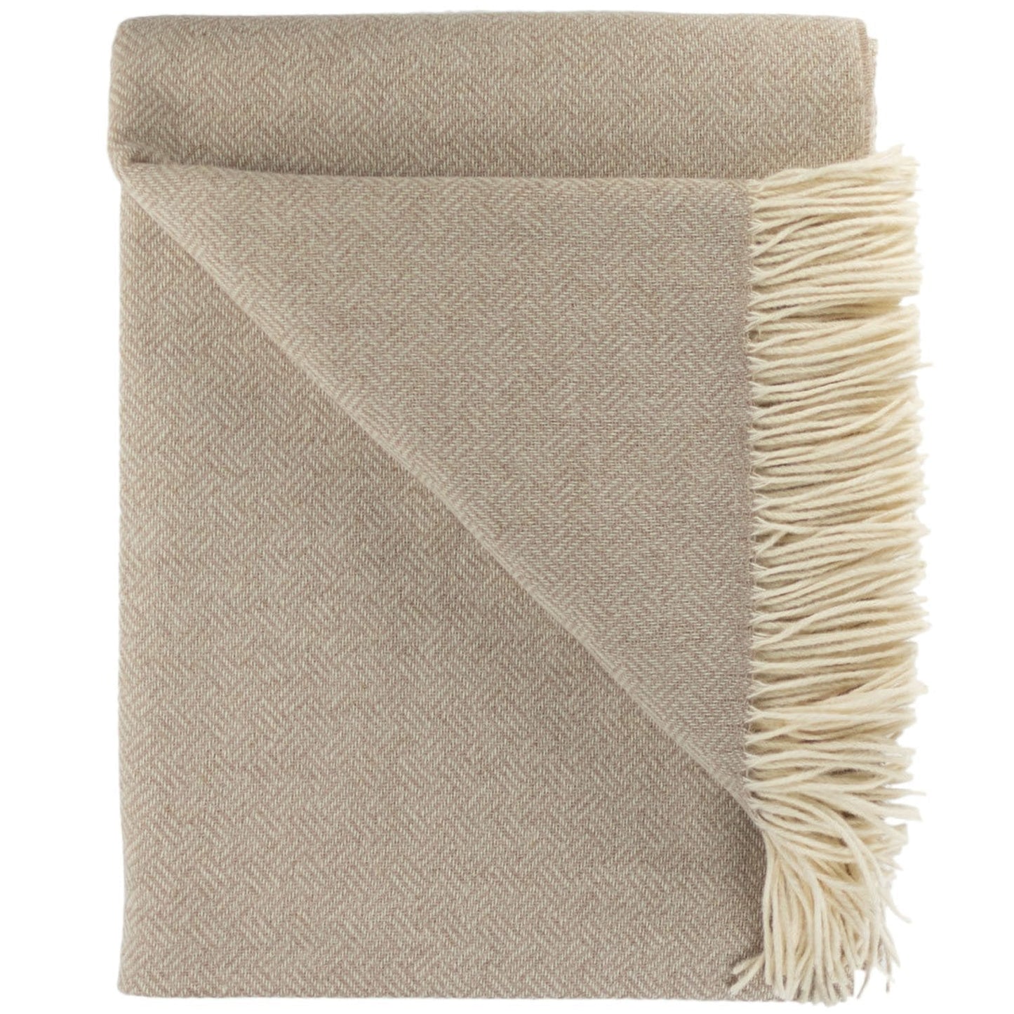Southampton Home Merino Wool Basket Weave Throw (Sand)