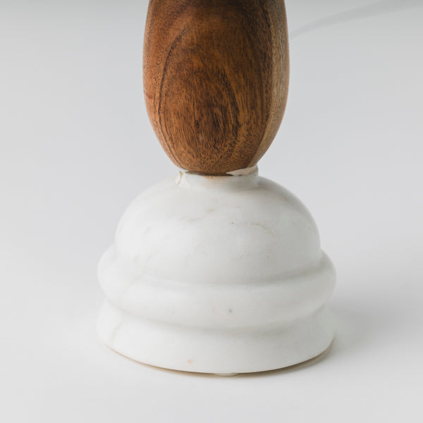 Signature Marble & Wood Pillar Candleholder