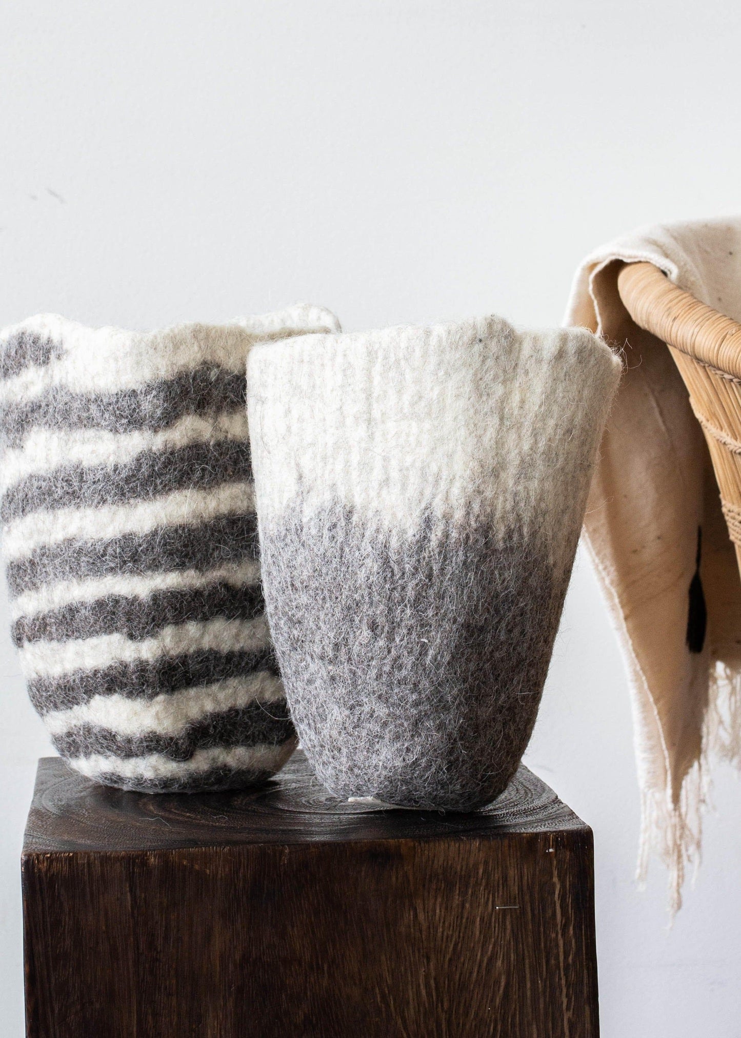 Hand-Felted Woven Wool Table Vase - Osadia Concept Store