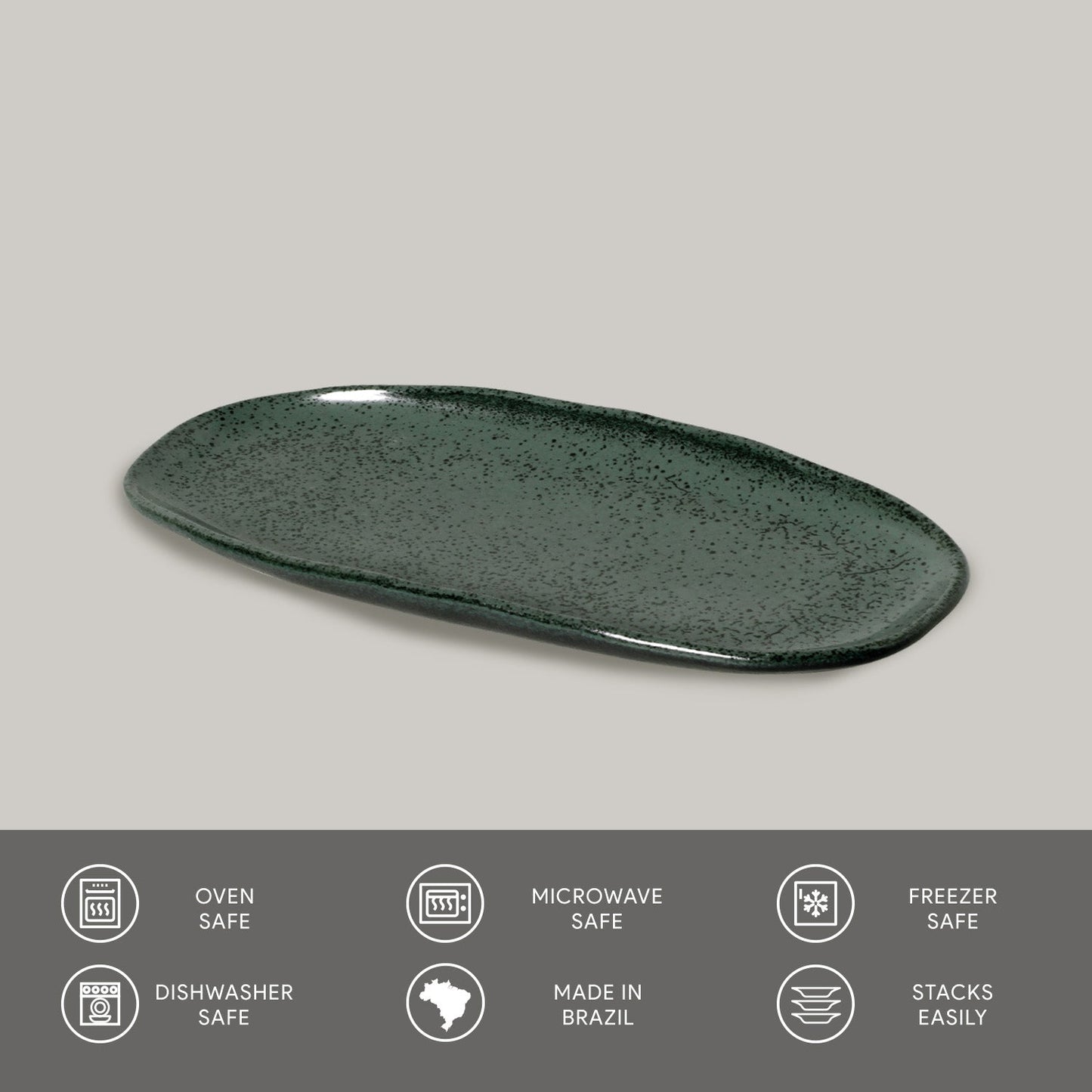 Shallow Organic Oval Platter Small Set of 4