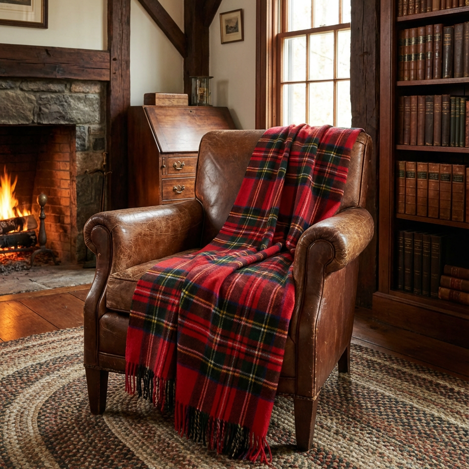 Prince of Scots  Merino Wool Throw - Royal Stewart