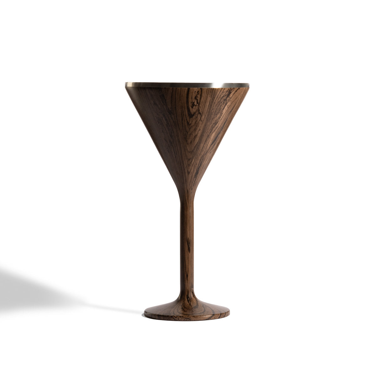 Stainless Steel Stemmed Martini Glass, Dark Walnut