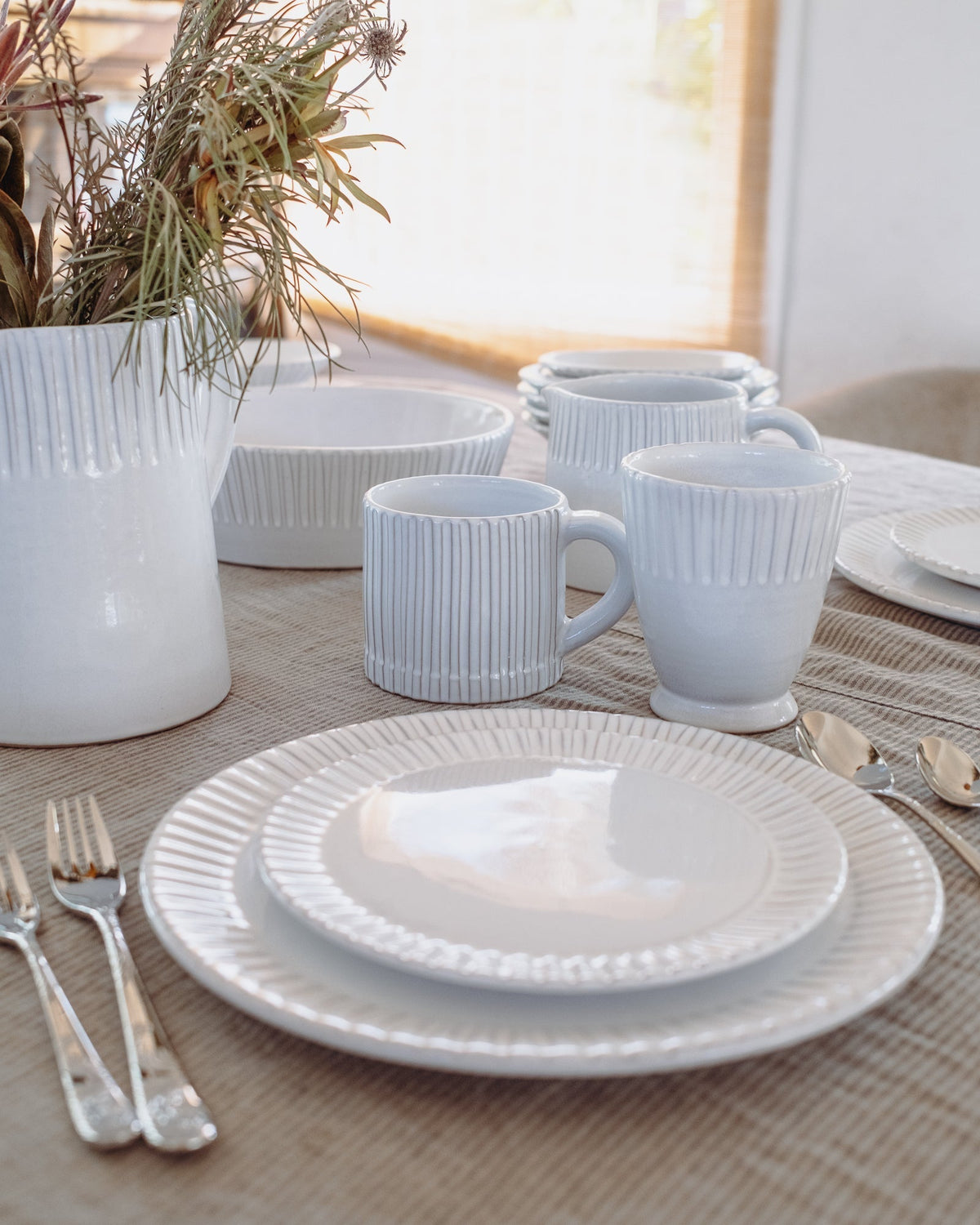 Milk White Lines Mug
