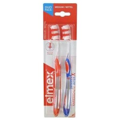 Elmex Anti-Cavities InterX Toothbrush Medium Duo Pack (Orange - Blue)