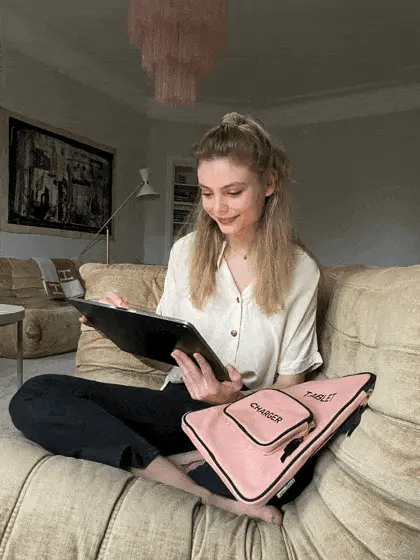 Tablet Case 11", Charger Pocket, Pink/Blush - Osadia Concept Store