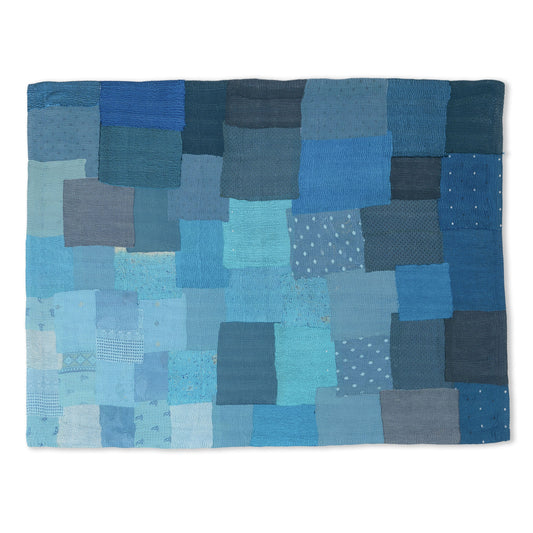 Night Sky Fray Patch Kantha Throw