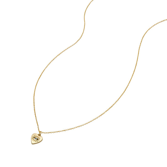 Mini Evil Eye Heart Necklace