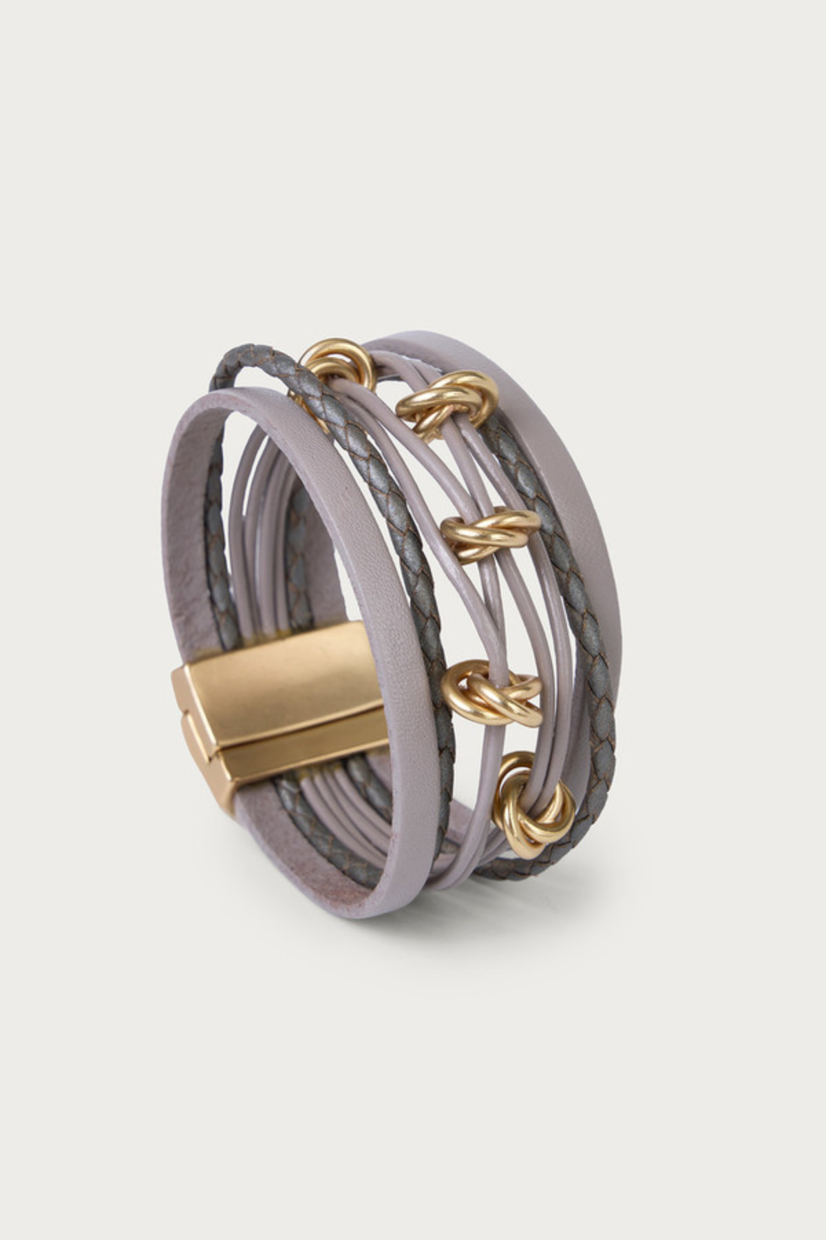 Knotted Charm Leather Bracelet