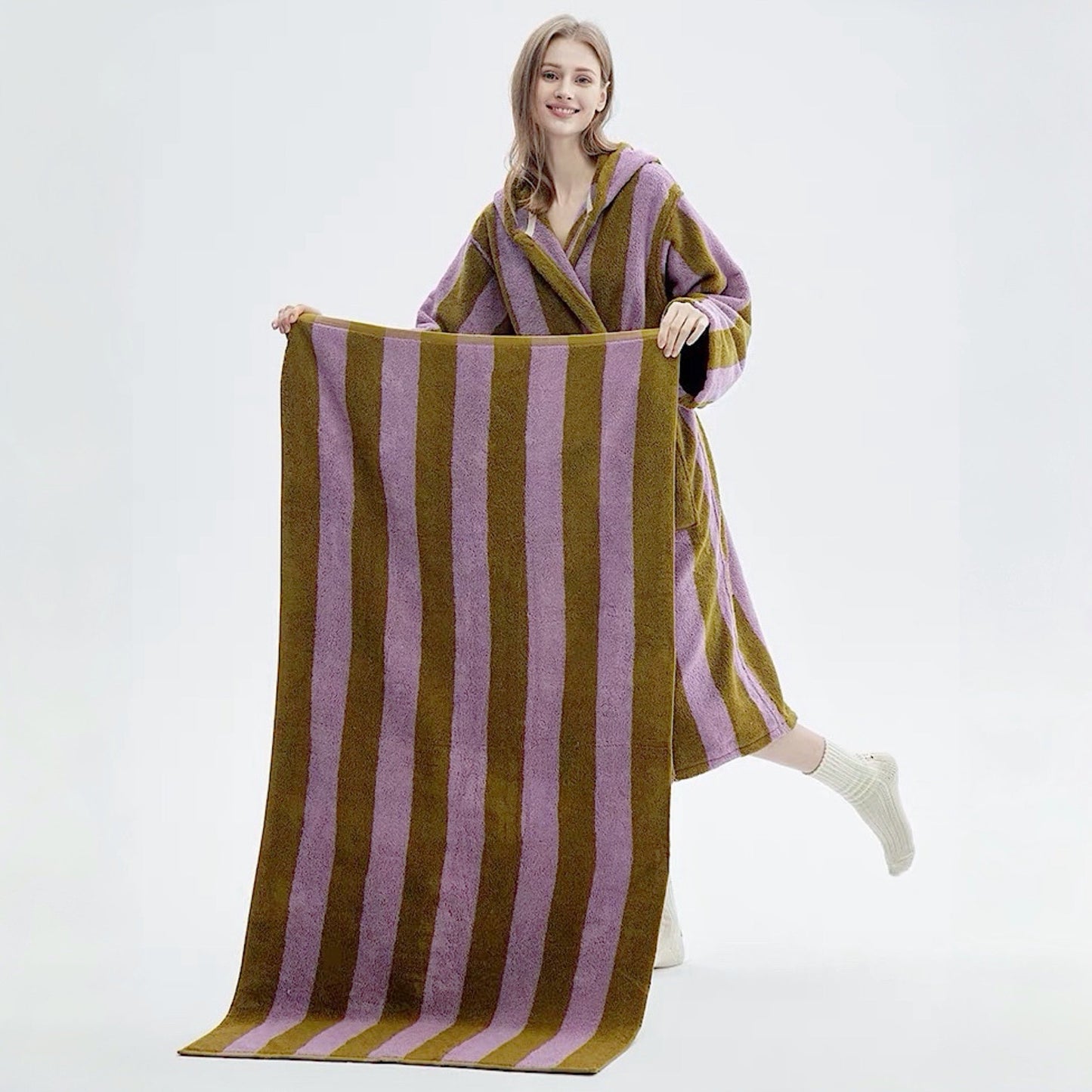 Ultra Soft Absorbent Terra Stripe Bath Towel
