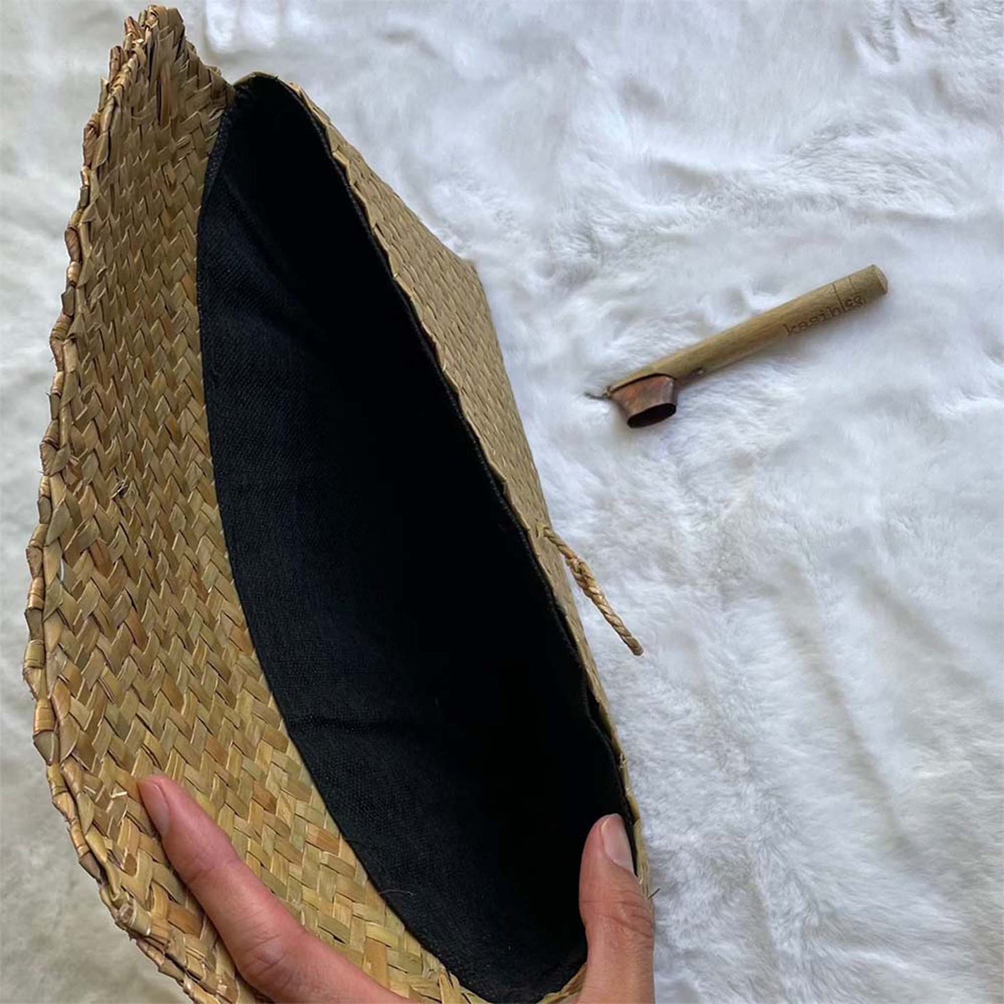 Gift Set of Handwoven Pouch and Canting Wax and Dye Tool, Handwoven Natural Bag, Gift for Her