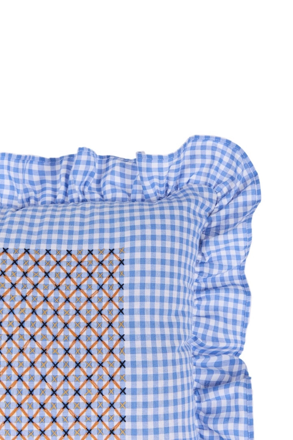 Vuelitos Blue Embroidered Cushion - Sky Blue