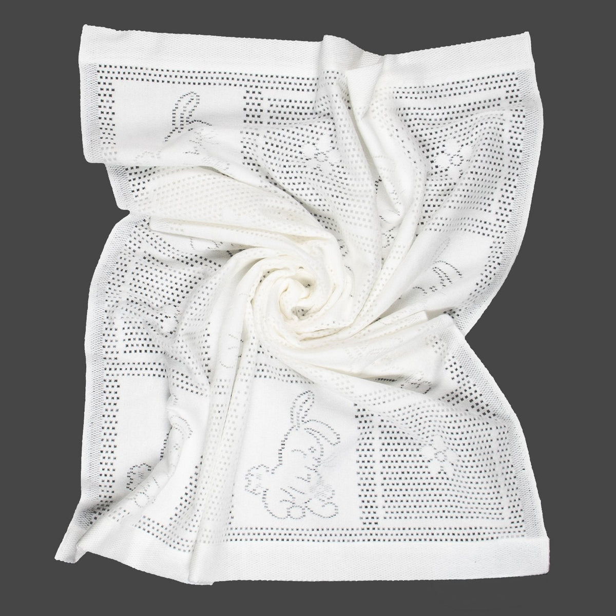 Southampton Home Lace Weave Bunny Baby Blanket ~ White ~