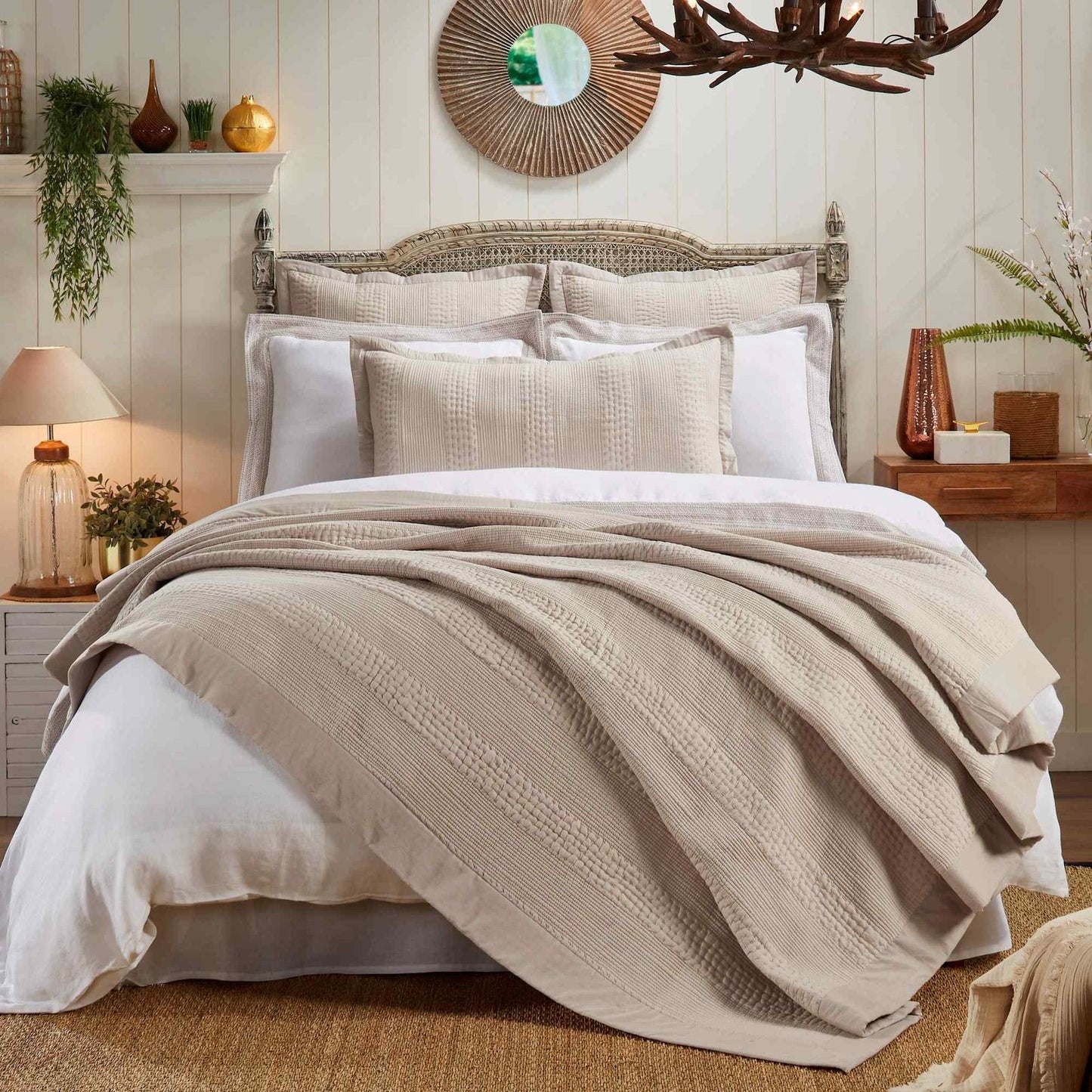 Laysan Quilted Cotton Coverlet