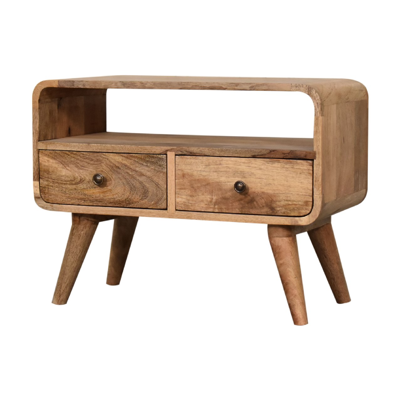 Solid Wood Mini Curved Media Unit