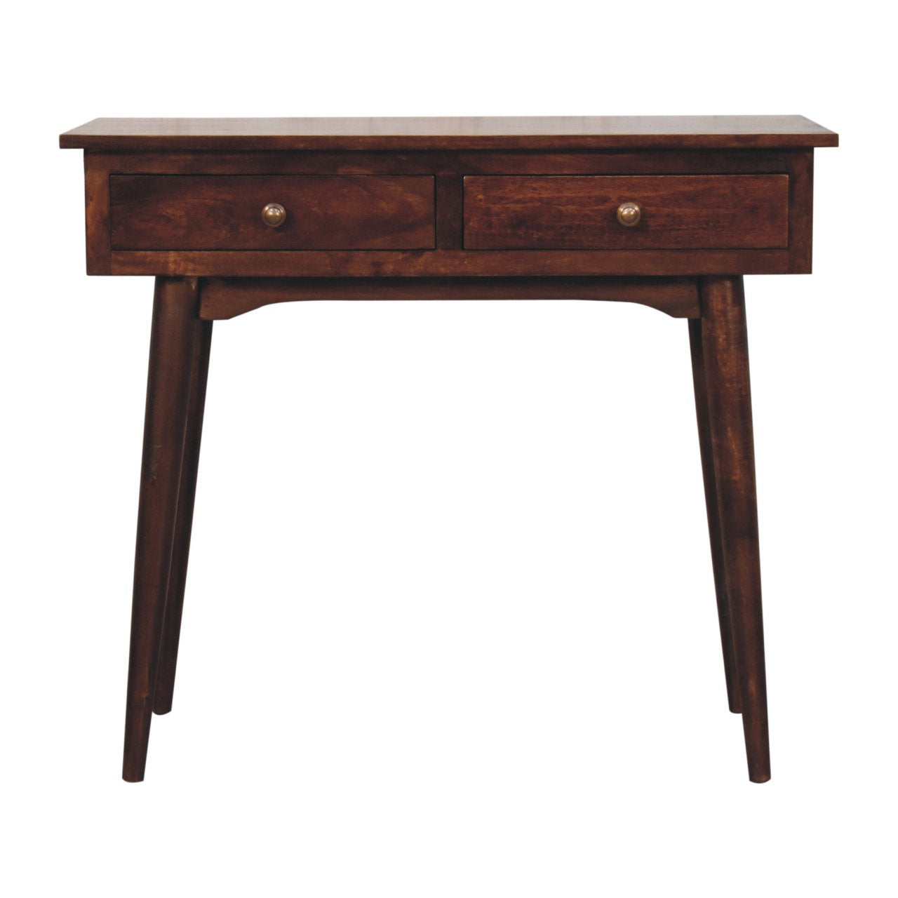 Solid Wood California Walnut Hallway 2-Drawer Console Table