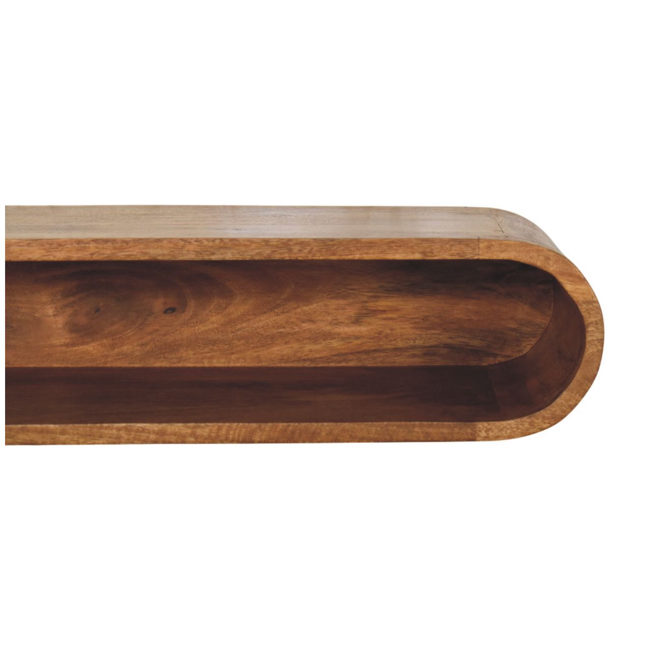 Solid Wood Arc Wall-Mounted Media Console
