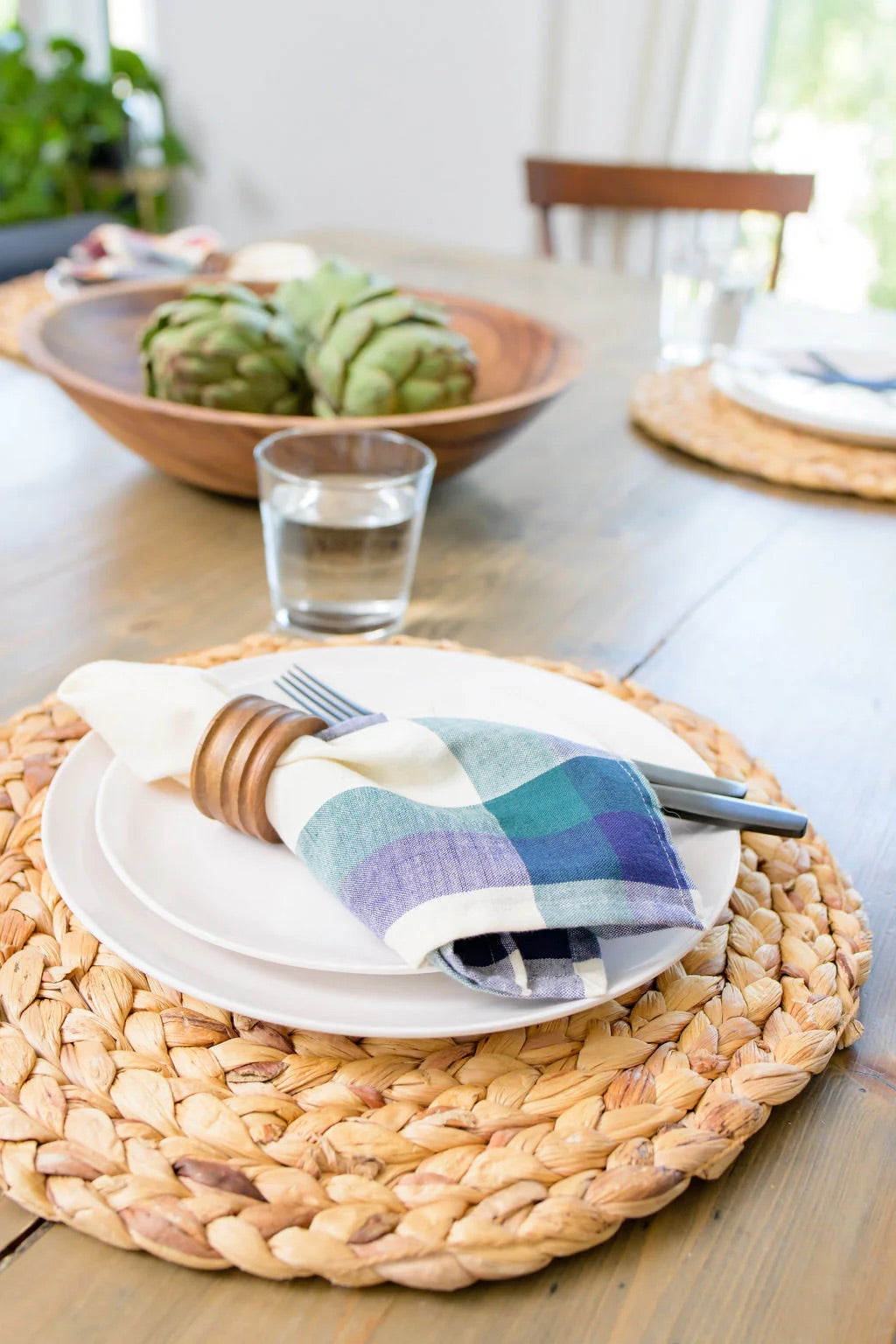 YIN YANG Handwoven Napkins - Set of 4. Cotton - Fair Trade - Artisan Made