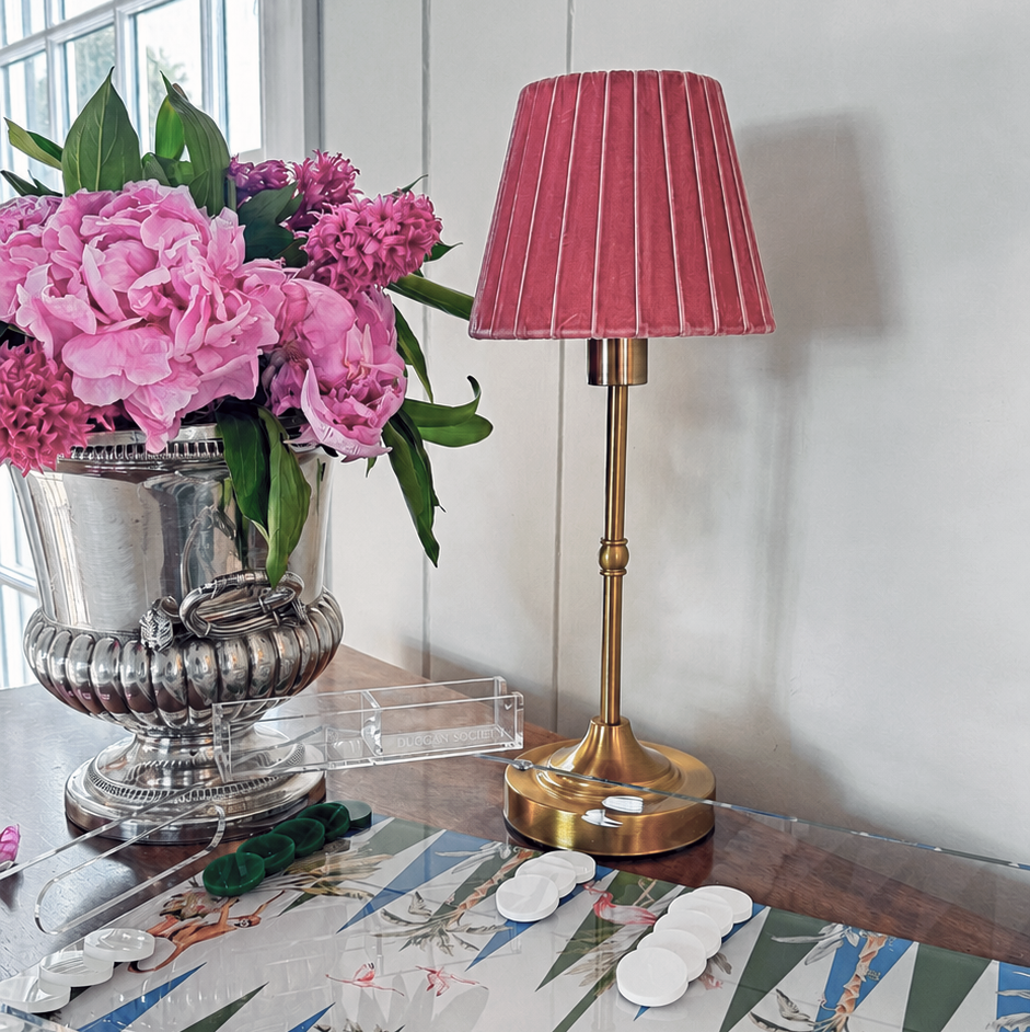 Pietra rose velvet lamp
