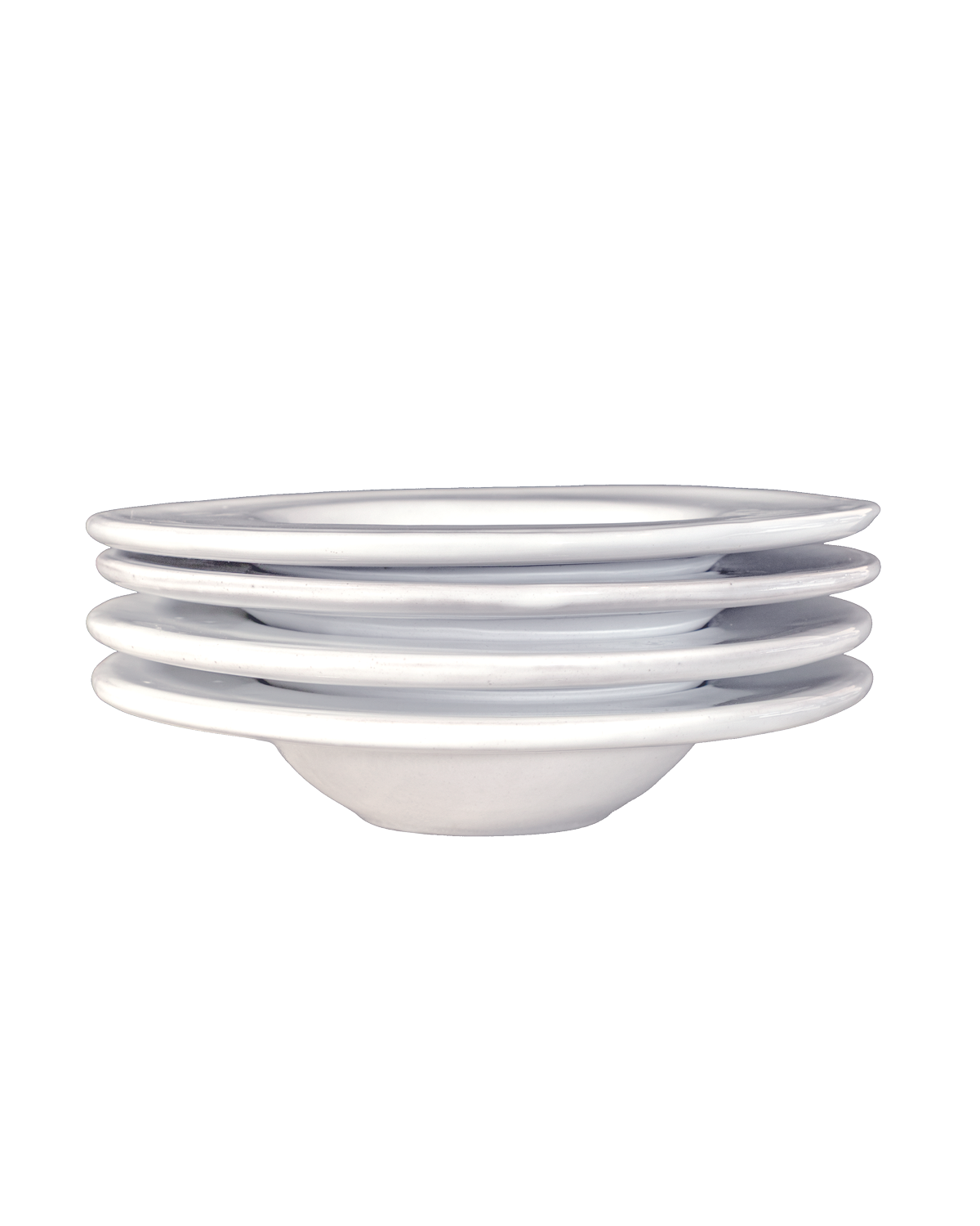 Milk White Ovals Bowl with Lip - Set of 4