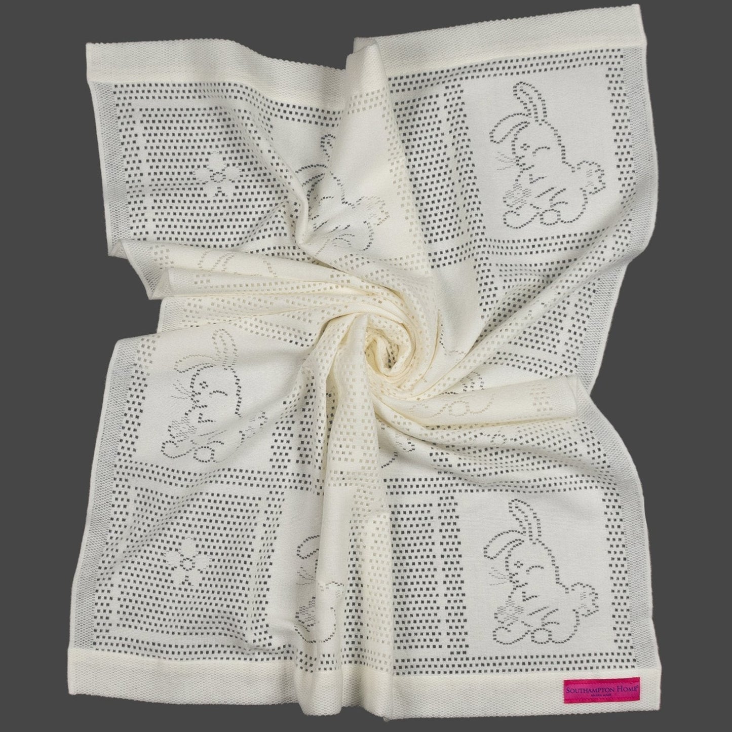 Southampton Home Lace Weave Bunny Baby Blanket ~ Ivory ~ - Osadia Concept Store