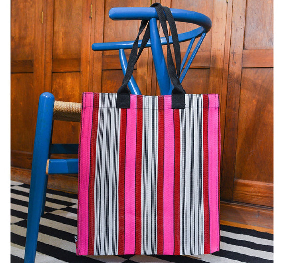 Woven Market Shopper in Neyron, Guardsman, Pearl