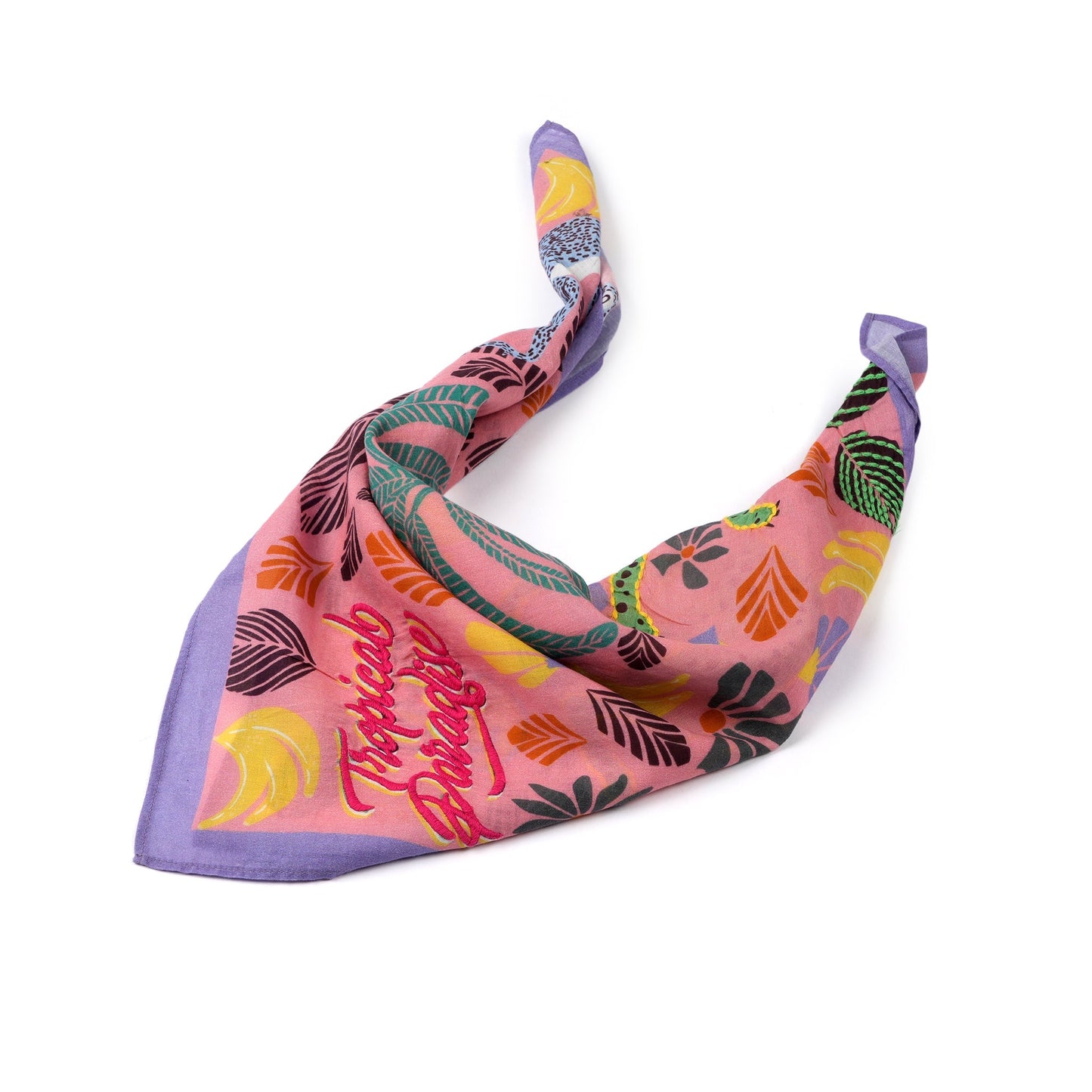 Tropical Paradise Cotton Bandana - Pink Daisy