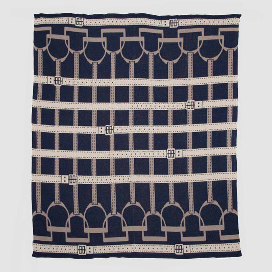 Equestrian Stirrup - Cotton Sustainable Knit Throw Blanket