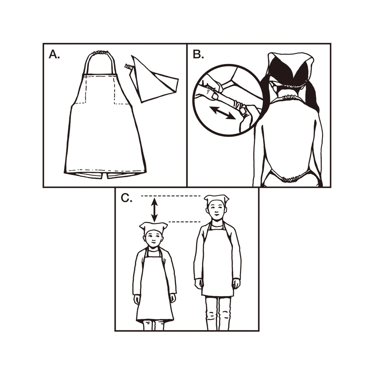 HAND PRINTED KIDS APRON WITH KERCHIEF / Cowboy