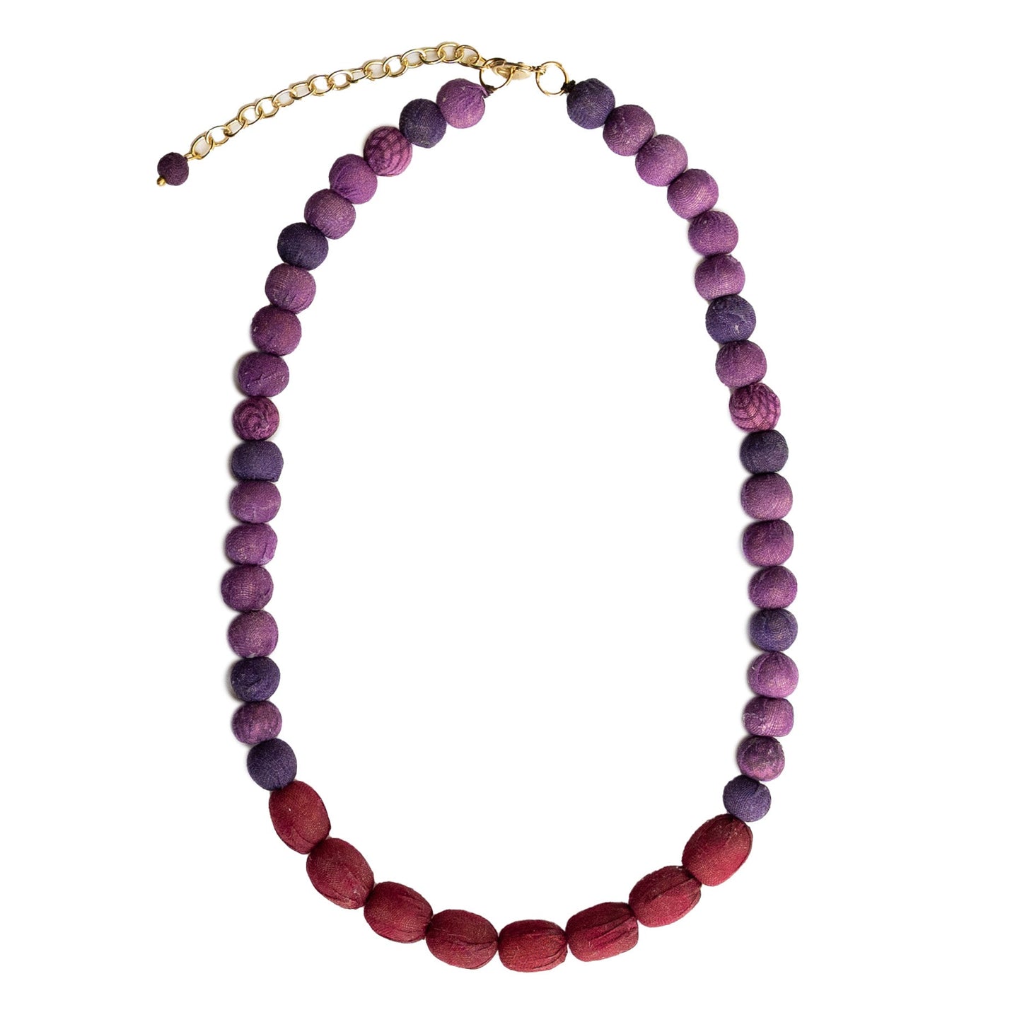 Kantha Couplet Necklace | Purple/Burgundy