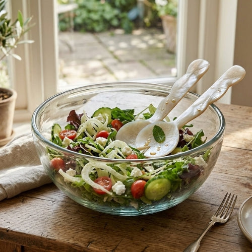 Resin Salad Server-Vanilla  (Set of 2), 12.40 x 3.93 Inches