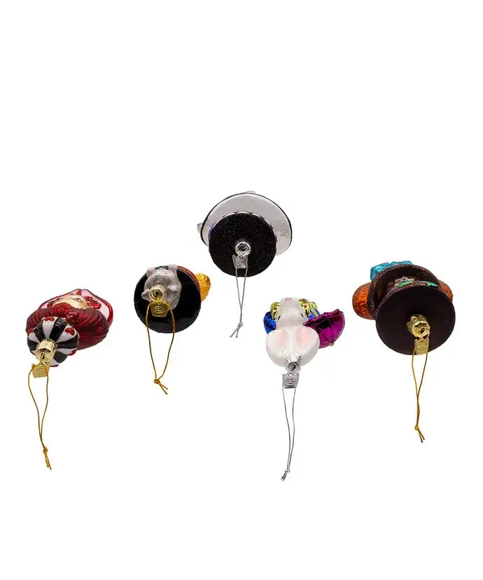 5" Noble Gems Alice Glass Character Ornament Set of 5