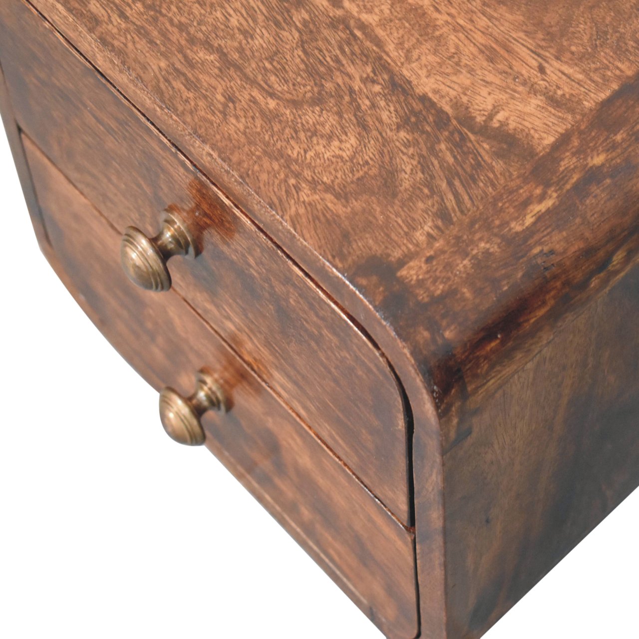 Solid Wood Mini Curved California Walnut Wall-Mounted Bedside Table