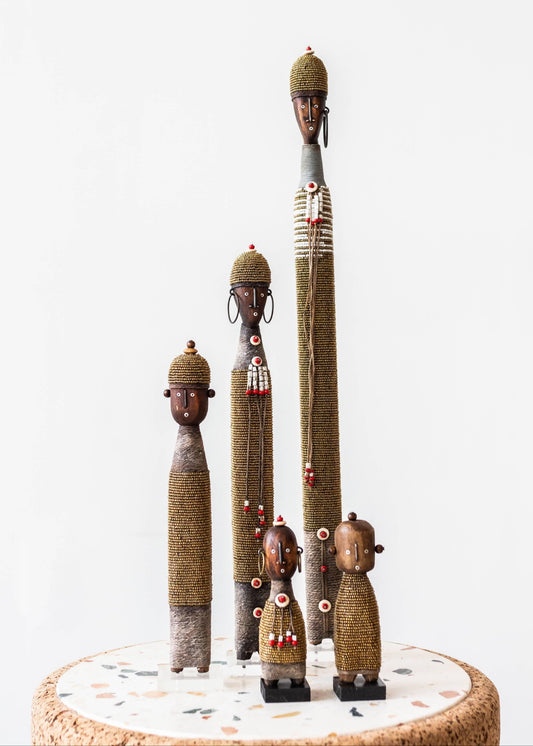 Gold Beaded African Namji Doll - Osadia Concept Store