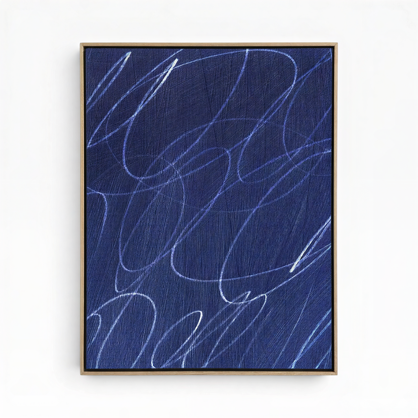 Gestural Marks in Marine by DSCVR Art Framed Canvas Wall Art