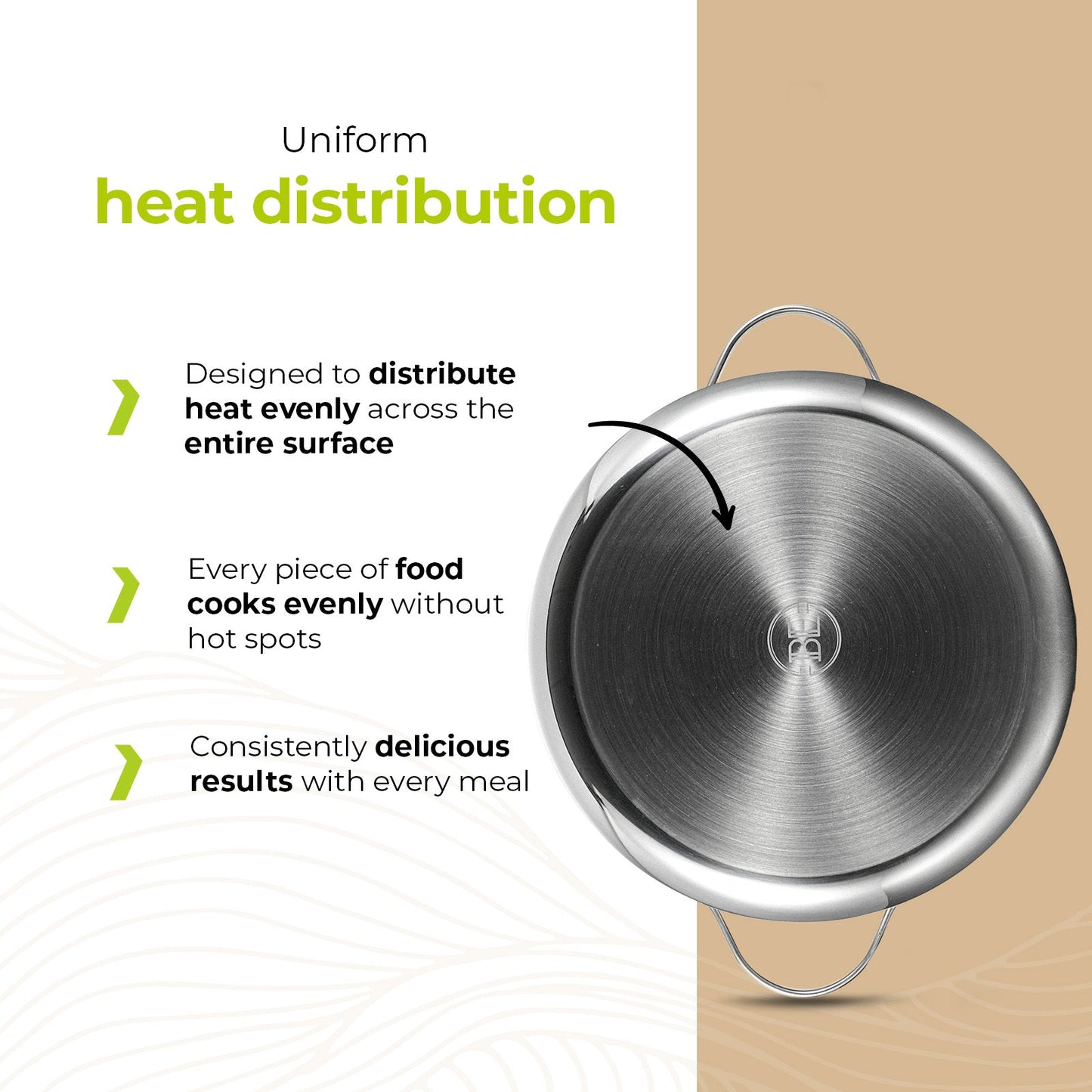BE | LIVING Essential Series Stock Pot 26cm (Triply stainless steel)