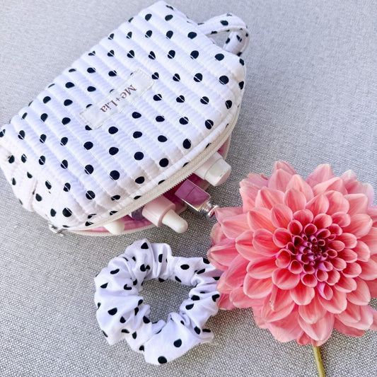 Polkadot Black Make-up Pouch - Small