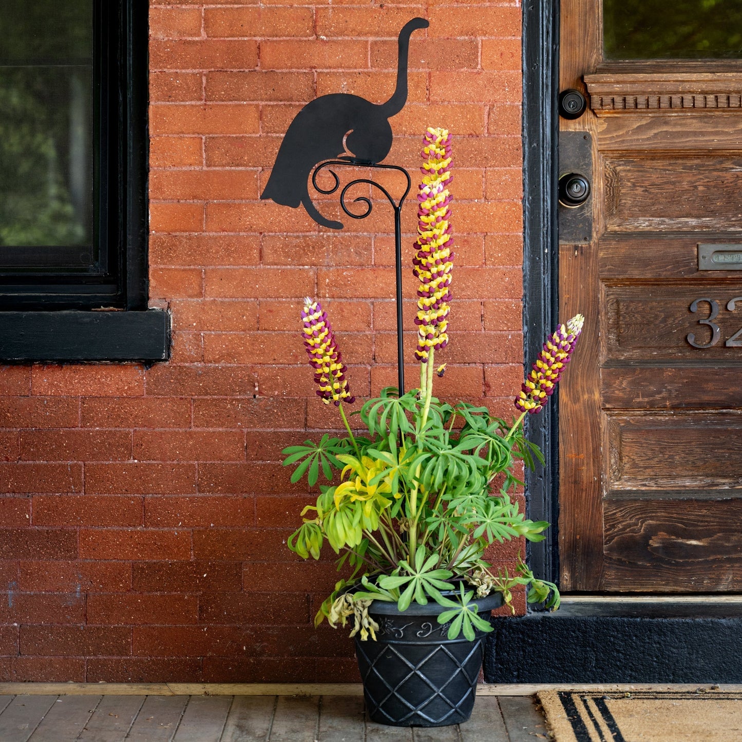 Priy Cat with Bell Garden Stake