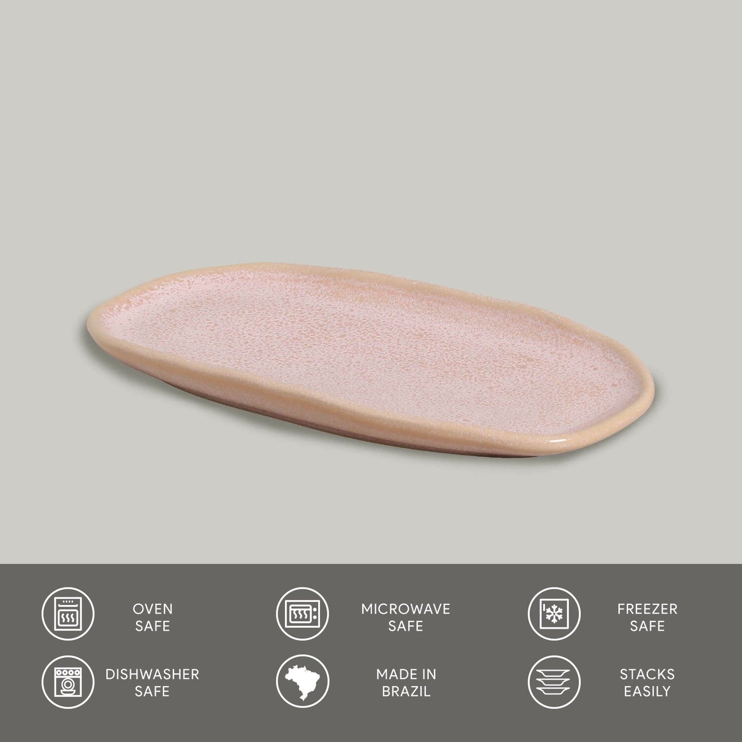 Shallow Organic Oval Platter Small Set of 4