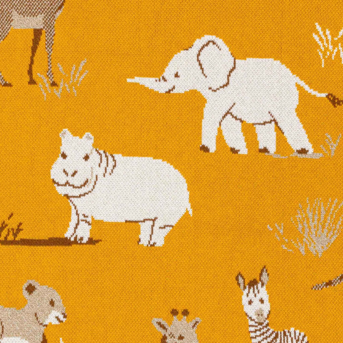 Baby Safari - Cotton Sustainable Knit Animal Blanket