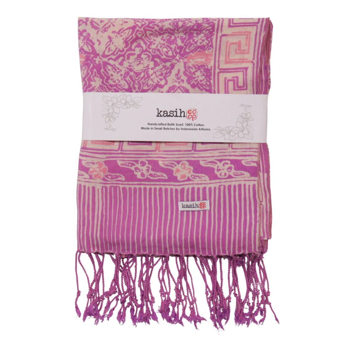 Handmade Batik Scarf - soft Cotton - Lavender Love