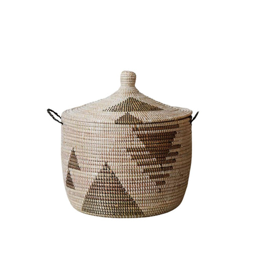 Low Storage Basket Graphic Print - Black and White
