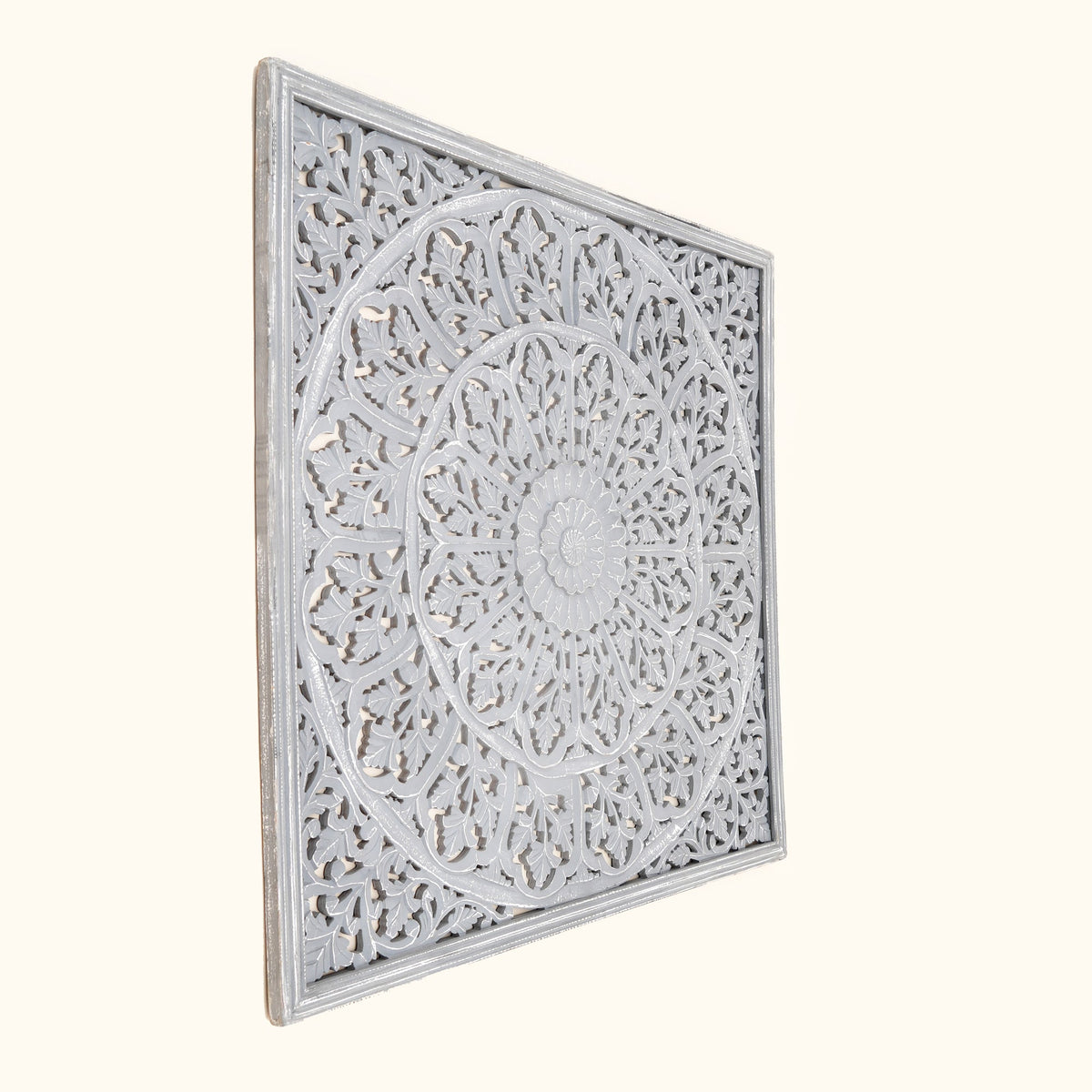 Mandala Wall Decor | Handcarved Wood Wall Art Panel, 48x48"