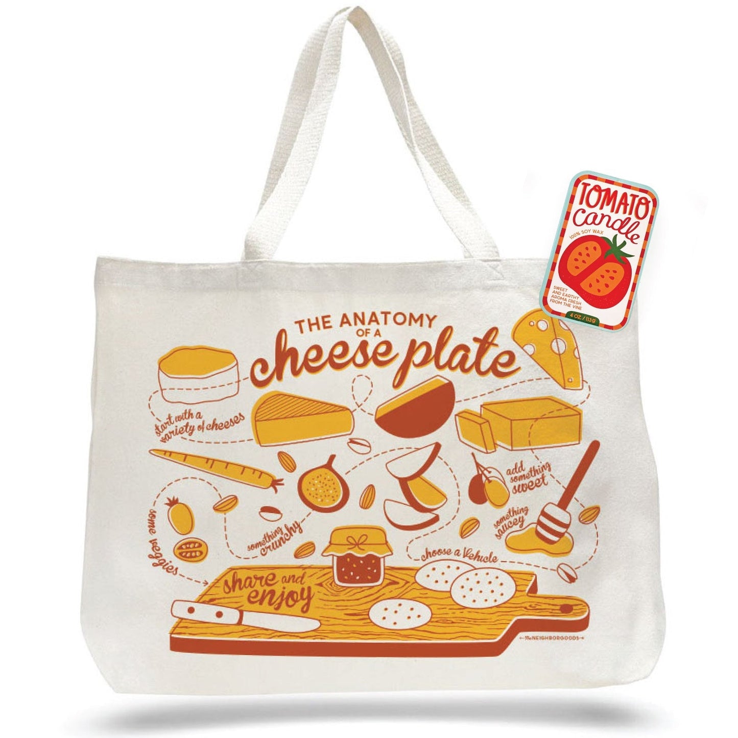 Tomato Candle &  Cheese Tote Gift Set