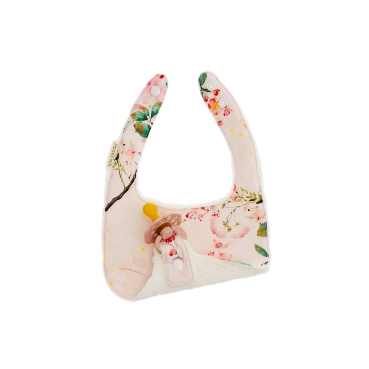 Soothe & Snap Pacifier Bib – Blush Botanical