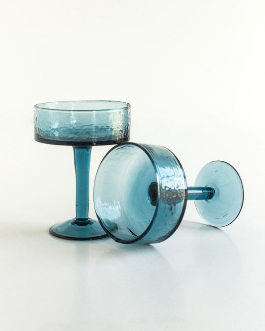 Handblown Hammered Coupe Cocktail Glass - Set of 4 - Osadia Concept Store