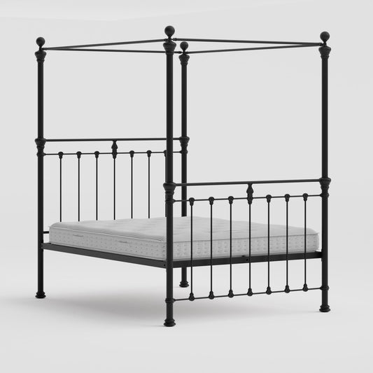 Four Poster Castile Metal Bed Solo Satin Black