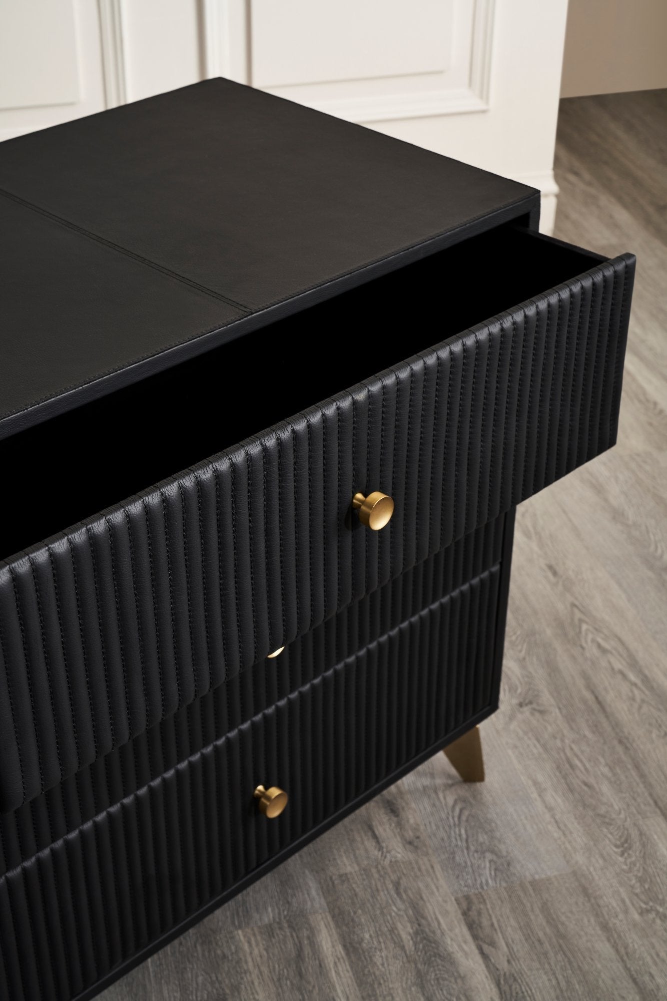 Stanford Six Drawer Leather Dresser