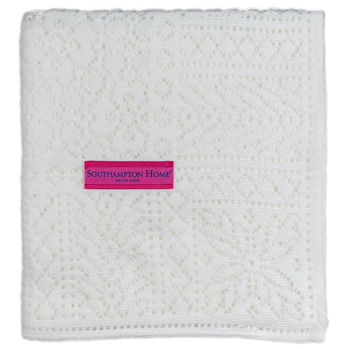 Southampton Home Lace Weave Baby Shawl ~ White ~