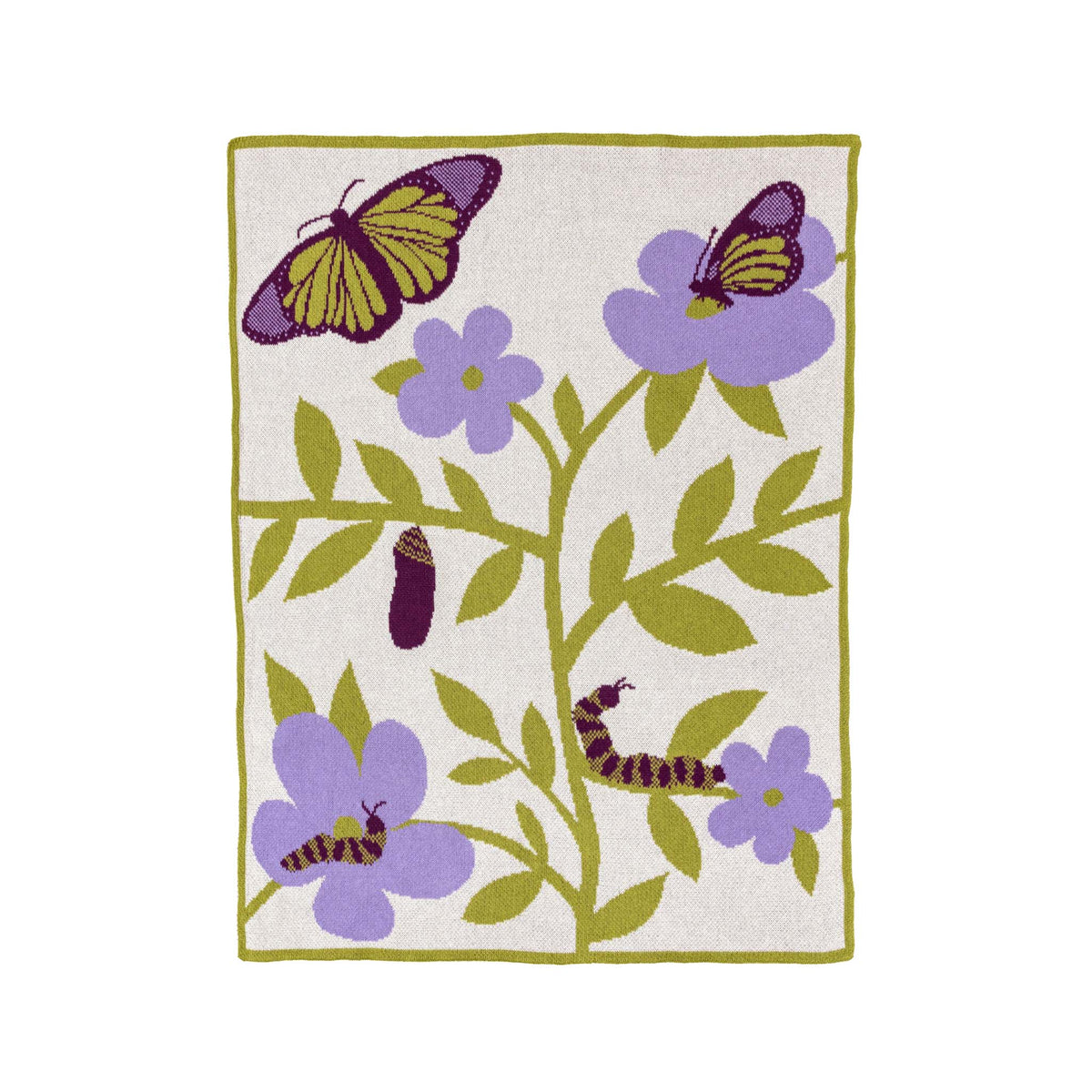 Baby Butterfly - Cotton Sustainable Knit Floral Blanket