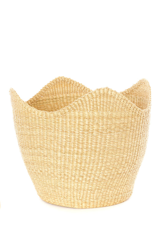 Natural Elephant Grass Tulip Basket